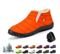 Botas de Invierno Mujer y Hombre - Botas Nieve Ortopédicas Forro Cálido, Impermeables y Antideslizantes, Calzado Invierno Cómodo Forro Peluche, Zapato Descalzo Invierno para Exterior(Orange,41 EU)