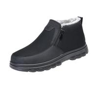 Botas de invierno para hombre, botas de nieve forradas cálidas, zapatos de invierno para hombre, primavera y otoño, invierno, talla grande, con cremallera, botas informales, ligeras, antideslizantes