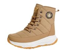 Botas De Invierno Para Hombre, Botines De Nieve Resistentes Al Agua Con Forro Térmico, Suela Antideslizante, Cierre Con Cordones Para Ciudad, Trabajo Y Senderismo Beige 41 EU