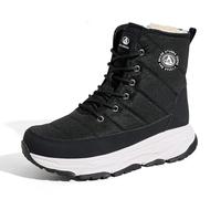 Botas De Invierno Para Hombre, Botines De Nieve Resistentes Al Agua Con Forro Térmico, Suela Antideslizante, Cierre Con Cordones Para Ciudad, Trabajo Y Senderismo Negro 36 EU