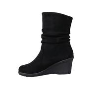 Botas de invierno para mujer 2025 nieve con tacón bloque cálidos y cómodos Acabado Liso Bota Estilo Western Ideales Temporada Otono