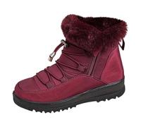 Botas de invierno para mujer, botas de goma de caña alta, zapatos tubulares de algodón, exportación, tallas grandes, impermeables, para mujer, Vino, 42 EU