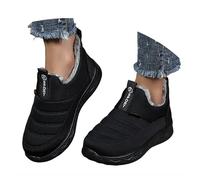 Botas de Invierno para Mujer, Botines Cálidos con Forro de Pelo Interior, Zapatos de Nieve Casuales Bajas con Cremallera Lateral, Suaves y Cómodas para Caminar, Ideal para Tiempo Frío y Dia a Dia