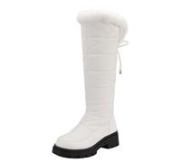 Botas de invierno para mujer, con forro de piel sintética, media altura, tacón oblicuo, ideales para actividades al aire libre, ocio, comodidad, calor, suela antideslizante, resistente, ligera