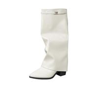 Botas De Invierno Para Mujer Con Tacón Bota De Mujers Tacones Rodilla Invierno Tubular Botas Altas Planas Boots Altas Vadeadores Con Botin De Mujer Retro Planas Zapatos Largas Pisamierdas