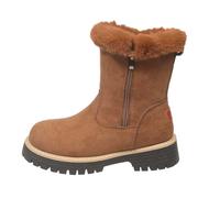 Botas de invierno para mujer, de ante monocolor, con suela de plataforma, forradas con calor, con cremallera lateral, botas para clima frío con forro suave, 02 marrón., 38.5 EU