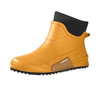 Botas de invierno para mujer y hombre, forradas, cortas, de goma, impermeables, cálidas, impermeables, para cocinar, para exteriores, antideslizantes, para la lluvia, para jardín, trabajo, marrón, 43