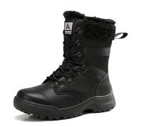 Botas de invierno para niñas adolescentes y mujeres, botas de tobillo cálidas gruesas hasta la rodilla, de gamuza fácil de poner en el camino del perro, para oficina, vaquero, para mujer, piel