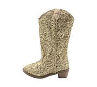 Botas de invierno para niños, diseño de flores, no deslizantes, transpirables, botas de nieve para niños, 28, dorado, 31 EU