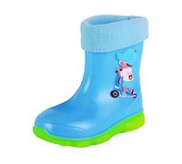Botas de invierno para niños, impermeables, forradas, correa de hebilla Toddler Soft Bottom Transpirable Princess Shoes Zapatos infantiles, azul, 33.5 EU