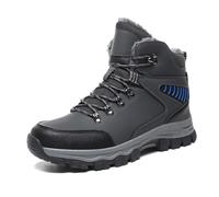 Botas de invierno transpirables altas para hombres Botas de nieve acolchadas Botas casuales de moda para días fríos, gris, 40 EU