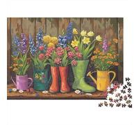Botas de Jardín con Regadera Puzzle de 1000 Piezas Papel para Adultos Flores Campestres Relajante Hogar Familia Regalo 70x50cm/1000pcs