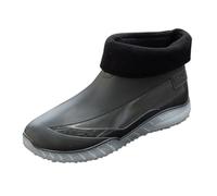 Botas de jardín para hombre, extraanchas, para senderismo, para lluvia, barro, descalzo, botas de equitación, botas de goma, ligeras, medias altas, tobillo, Chelsea, negras, botas de equitación, gris