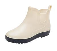 Botas de jardín para mujer, botines de senderismo para mujer, botas occidentales, ligeras, prácticas, cortas, botines de jardín, botines de lluvia, botas de equitación negras, beige, 36 EU