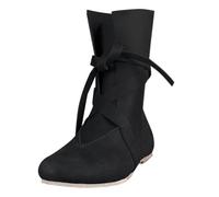 Botas de jazz planas de motocicleta para hombre, botas piratas medievales para hombre, botines clásicos tradicionales de vaquero occidental, zapatos de acabado vintage desgastados para caminar