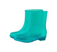Botas de lluvia a la moda para mujer, botines duraderos para adultos, elegantes zapatos de lluvia transparentes Botas Hombre Trabajo Campo Zapatos De Seguridad Mujer Trabajo (Green, 37)