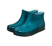 Botas de lluvia a la moda para mujer, zapatos de agua de plástico de tubo corto de corte bajo con suela antideslizante, plantilla de algodón extraíble con forro polar Botines Mujer Botas De Punk