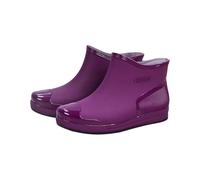 Botas de lluvia al tobillo para mujer, impermeables, cortas, para mujer, informales, para clima húmedo, elegantes para uso diario, caminar al aire libre y jardín, calzado de ocio, Purple, 39 EU