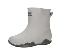 Botas de lluvia casuales con suela ondulada para mujer, impermeables, a media pantorrilla, zapatos elegantes para clima húmedo para uso diario, caminar, festivales y ocio urbano, gris, 40 EU