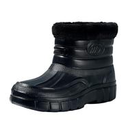 Botas de lluvia con forro acogedor para hombre, botas de invierno acolchadas con cuello de piel sintética, botines gruesos para días fríos, paseos en el parque, negro 1, 40 2/3 EU