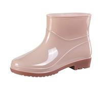Botas de lluvia cortas para mujer, botas de lluvia para jardín, botas de goma para trabajo exterior con comodidad, botas de lluvia brillantes originales ajustables para mujer, Khaki, 39 EU