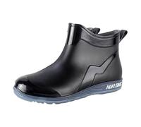 Botas de lluvia cortas para mujer, impermeables, al tobillo, informales, para exteriores, con patrón elegante, para uso diario, clima húmedo, caminar y jardín, Black, 38 EU
