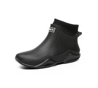 Botas de lluvia de encaje para mujer, cálidas, informales, de un solo color, impermeables, antideslizantes, cómodas, elegantes, cómodas, duraderas, para uso diario, 2026, Negro , 40 EU