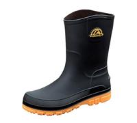 Botas de lluvia de goma para hombre, botas de seguridad impermeables para hombre, botas de pesca antideslizantes, botas de agua fáciles de poner y quitar, buenas para ajuste de pantorrilla más ancha
