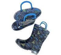 -Botas de lluvia de guardería Botas de agua hasta la rodilla para bebés Trajes para padres e hijos, medianas y grandes -botas de lluvia altas hasta la rodilla con asas Botas de goma, azul oscuro, 29
