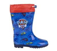 Botas de Lluvia de la Patrulla Canina - Color Azul y Rojo - Talla 23 - Ajustables con Cordón - Suela con Tacos Antideslizantes - Botas Impermeables de PVC - Producto Original Diseñado en España