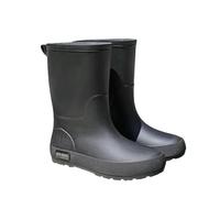 Botas de lluvia de media pantorrilla para mujer, impermeables, informales, para el bienestar, para clima húmedo, para caminar diariamente, jardinería y actividades de festivales, Black, 39.5 EU