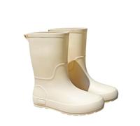Botas de lluvia de media pantorrilla para mujer, impermeables, informales, para el bienestar, para clima húmedo, para caminar diariamente, jardinería y actividades de festivales, beige, 36.5 EU