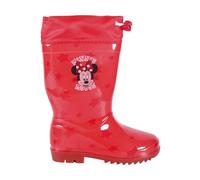 Botas de Lluvia de Minnie Mouse - Color Rojo - Talla 25 - Ajustables con Cordón - Suela con Tacos Antideslizantes - Botas Impermeables de PVC - Producto Original Diseñado en España
