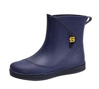 Botas de lluvia deportivas para hombre, impermeables, con acento amarillo, calzado técnico para viajes húmedos, camping, Navy, 38 2/3 EU