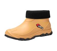 Botas de lluvia, elegantes, cálidas y cortas, para desplazamientos diarios, de goma, fáciles de limpiar, para la cocina, polainas impermeables duraderas para uso en exteriores. (Khaki, 42)