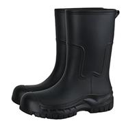 Botas de lluvia gruesas y altas para mujer, impermeables, informales, para el bienestar, para clima húmedo, perfectas para uso diario al aire libre, caminar, jardín y festivales, Black, 39 EU