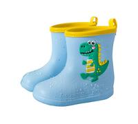 Botas de lluvia impermeables para niños y niñas, con suela de agarre para exploración todo terreno, unisex, diseño infantil, azul claro, 28.5 EU