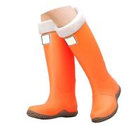 Botas de lluvia ligeras para mujer con forro polar cálido forro polar de caña larga impermeable suela antideslizante ideal cómodas resistentes versátiles para senderismo, camping, uso diario 2026
