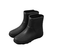 Botas de lluvia para hombre, a la moda, temperamento, de Inglaterra, botas de media pantorrilla, zapatos de agua que no se desgastan, botas para caminar para hombre, Black, 39 2/3 EU