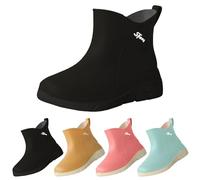 Botas de lluvia para hombre, antideslizantes, resistentes al desgaste, de color sólido, suaves, impermeables, para pesca, jardín, trabajo, vela, camping, vela, zapatos de lluvia impermeables, G Negro