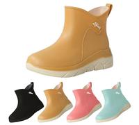 Botas de lluvia para hombre, antideslizantes, resistentes al desgaste, de color sólido, suaves, impermeables, para pesca, jardín, trabajo, vela, camping, vela, zapatos de lluvia impermeables, G Coffee