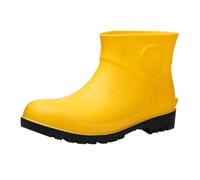 Botas de lluvia para hombre, impermeables, cortas, botas de agua retro, color negro, zapatos de jardín para pasear al perro, coche, lavar el césped, Amarillo, 39 EU