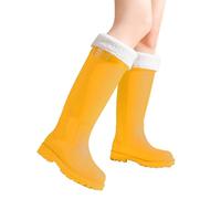 Botas de lluvia para mujer, antideslizantes, informales, cómodas, de goma, para senderismo, camping, uso diario Playeros Mujer Deportivas (Yellow, 35-36)
