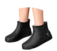 Botas de Lluvia para Mujer, Antideslizantes, Informales, Cortas, hasta el Tobillo, para Senderismo, Camping, Uso Diario Zapatos De Charol Mujer