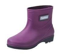 Botas de lluvia para mujer, botas de agua de caña corta, botas de goma antideslizantes, impermeables, de media altura, botas cálidas, cómodas, para jardín, para actividades al aire libre, jardinería