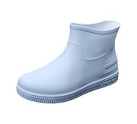 Botas de lluvia para mujer, botas de agua de caña corta, botas de goma antideslizantes, impermeables, de media altura, botas cálidas, cómodas, para jardín, agricultura, pesca, Z1 azul., 37 EU