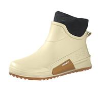 Botas de lluvia para mujer, con forro cálido y resistente al agua, fáciles de limpiar, fiables y duraderas, antideslizantes, de goma, cómodas, para pasear al perro, en el jardín y acampar, beige, 39