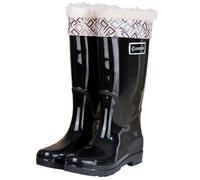 Botas de lluvia para mujer, modernas, de alta calidad, para senderismo, camping, uso diario, cómodas, tacón bajo, resistentes al agua, para condiciones húmedas, Negro , 39 EU