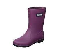 Botas de lluvia para mujer para mujer tobillo impermeable Rainboot Slip On Garden Boot zapatos de goma Botines Cana Ancha Botas Montaña Mujer (Purple, 40)