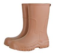 Botas de lluvia para mujer y hombre, botas de lluvia, cortas, impermeables, botines elegantes a la moda, cómodas, transpirables, cómodas, botas de trabajo, resistentes, impermeables, caqui, 39 EU